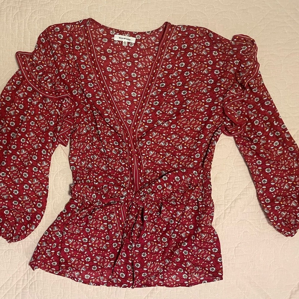 NEW Max Studio | Tie Front 3/4 Sleeve Blouse
